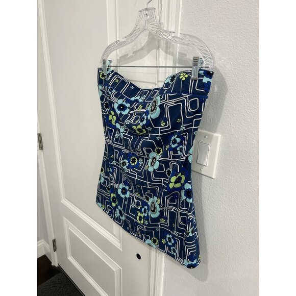 No Boundaries Reversible Tube Top Really Royal Sz Large 11/13 Juniors Floral NWT - Picture 3 of 8